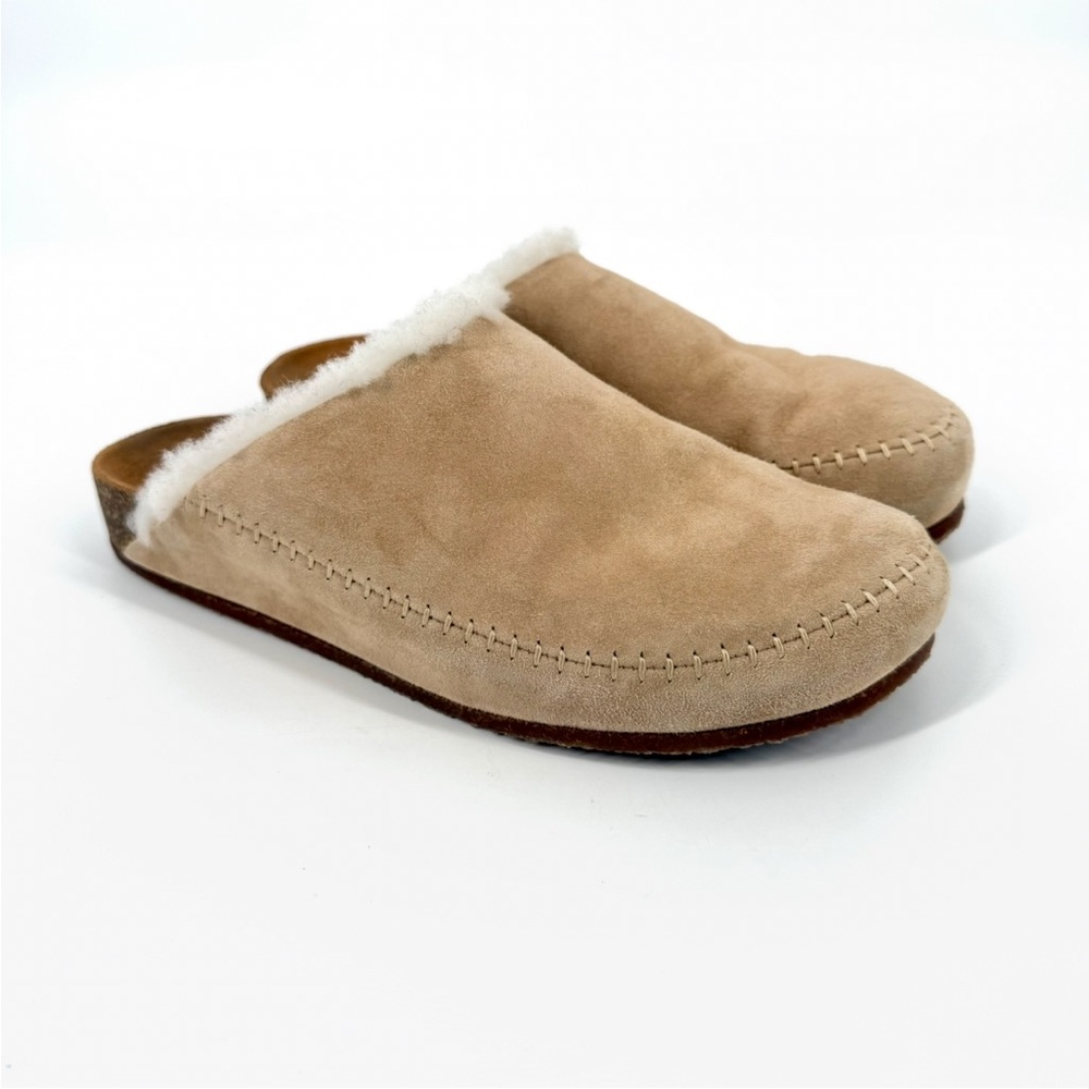 Jenni Kayne Shearling-Lined Moc Clogs Womens Size EU 39 US 9 Natural Suede - Picture 10 of 10